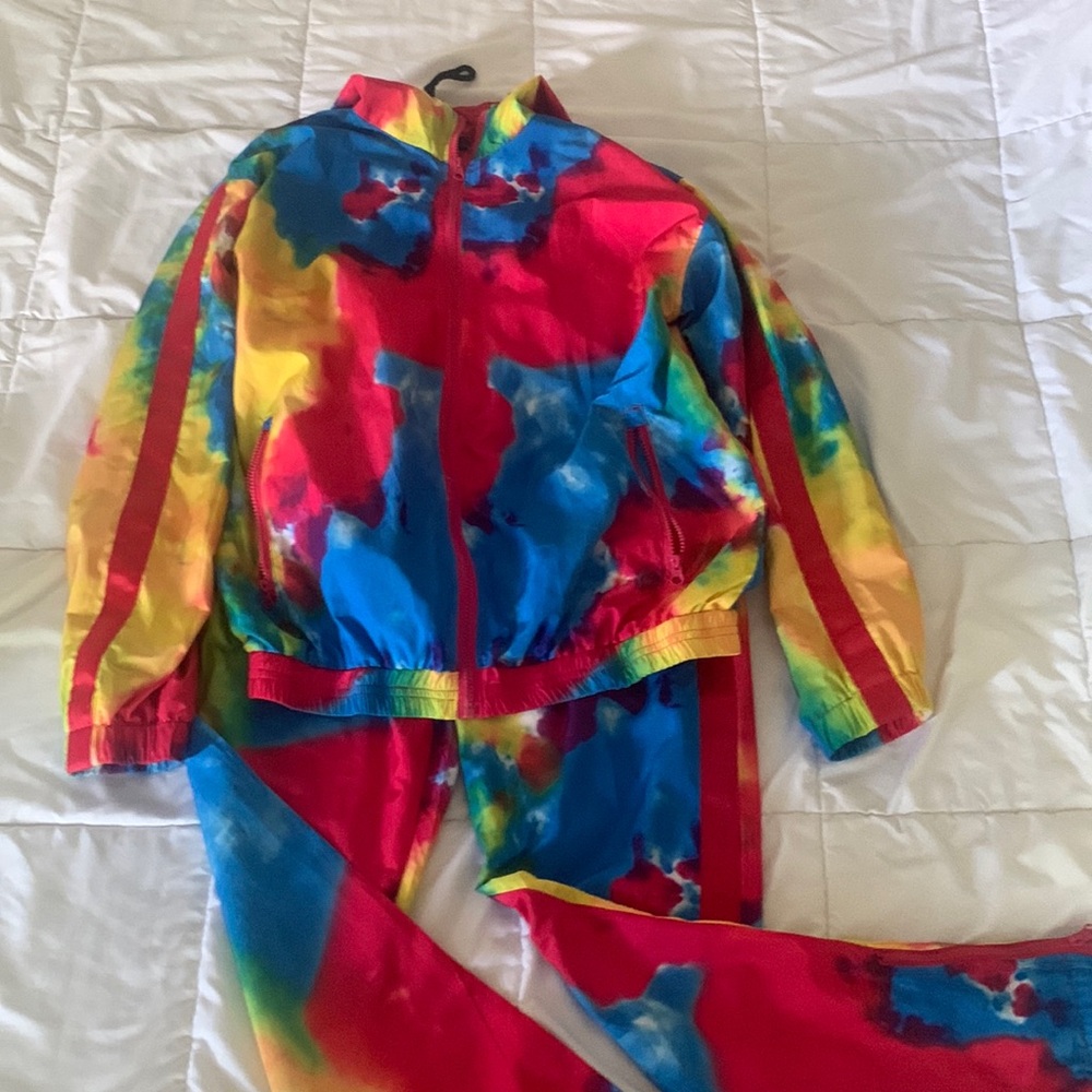 FXN Los Angeles- Multi-color tie dye track suit uni-sex size small with tags